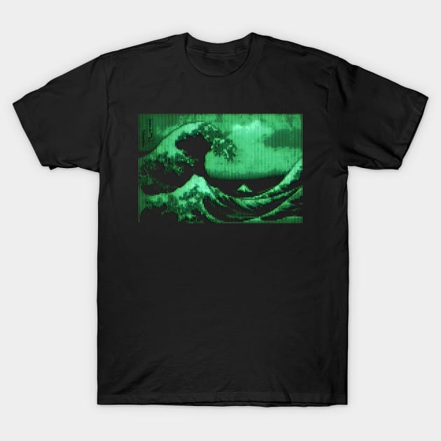 The Great Wave Retro Video T-Shirt by darkside1 designs